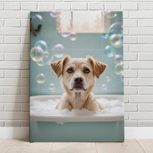 Custom Pet Portrait Bathroom Bath